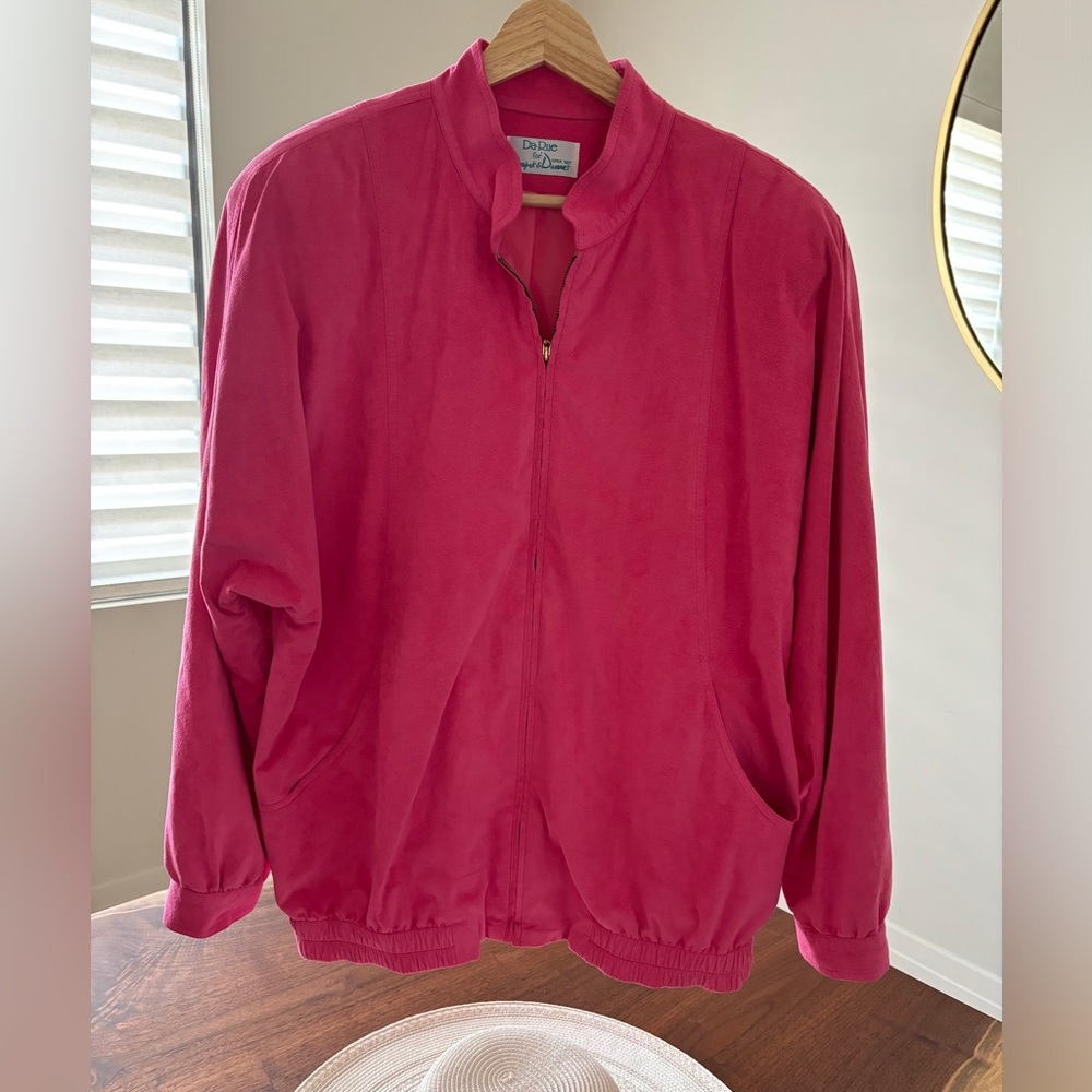 Drapers and Damons vintage pink suede bomber jacket, L